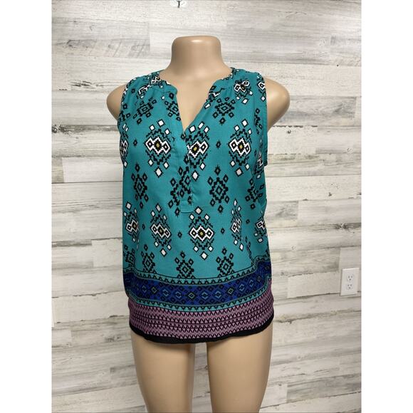 Sweet Rain Boho Aztec Print Tank Top Women’s Size Small Sleeveless Lightweight - Picture 1 of 9